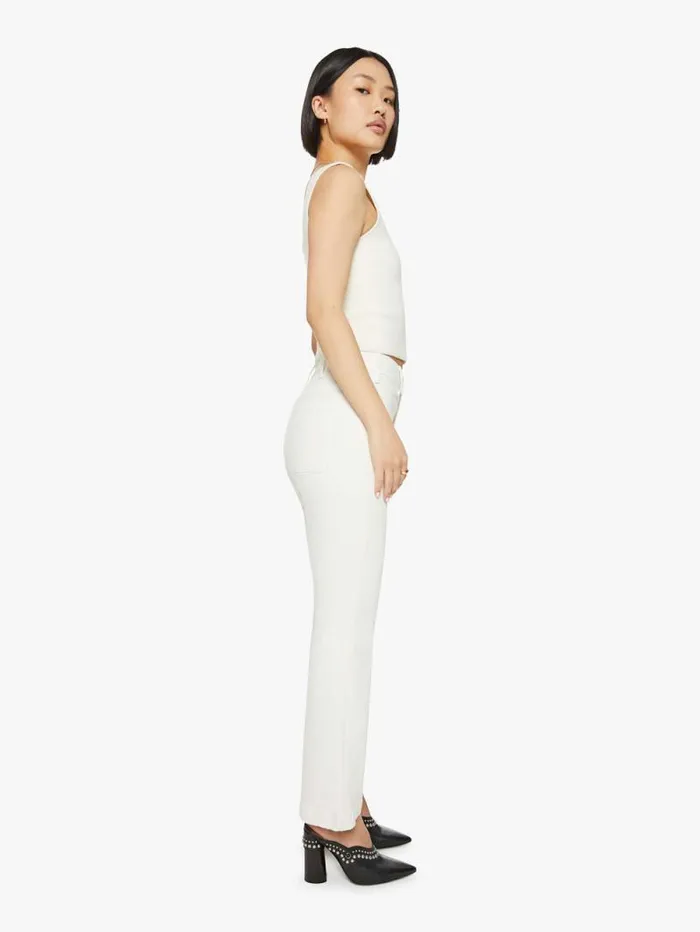 Women Petites Mother Denim PETITES The Lil039 Hustler Patch Pocket Flood White natural