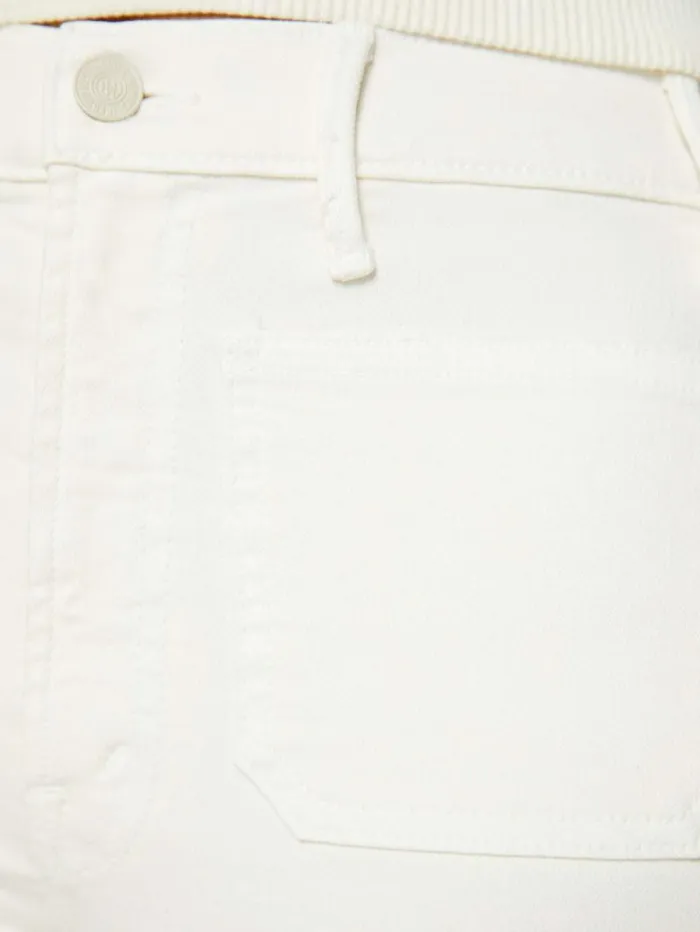 Women Petites Mother Denim PETITES The Lil039 Hustler Patch Pocket Flood White natural