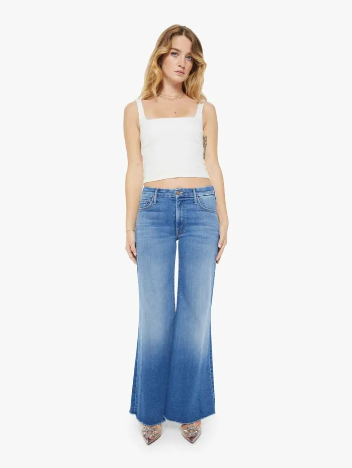 Women Petites Mother Denim PETITES The Lil039 Roller Fray Blue medium