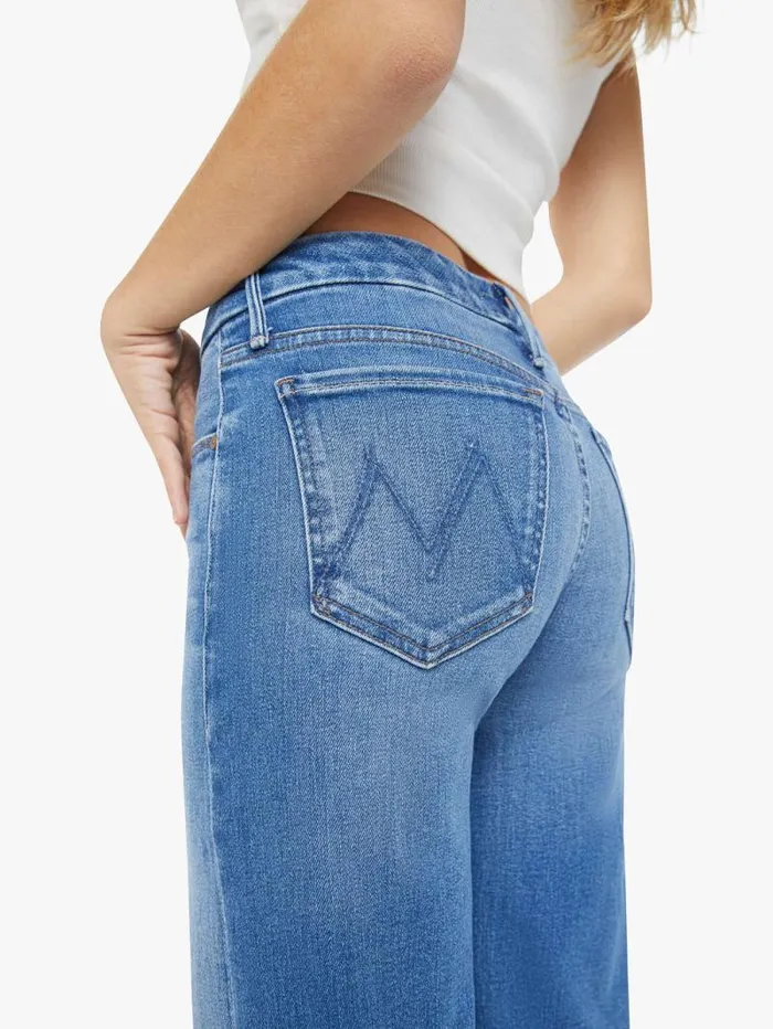 Women Petites Mother Denim PETITES The Lil039 Roller Fray Blue medium