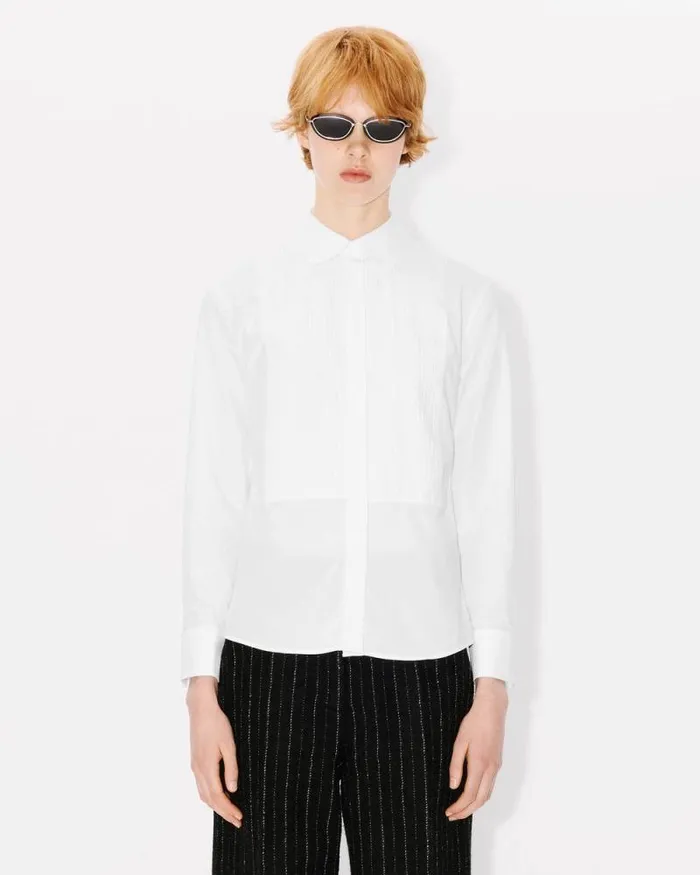 Women Pinstripe Fitted Shirt White Kenzo Shirts And Tops