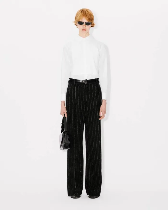 Women Pinstripe Fitted Shirt White Kenzo Shirts And Tops