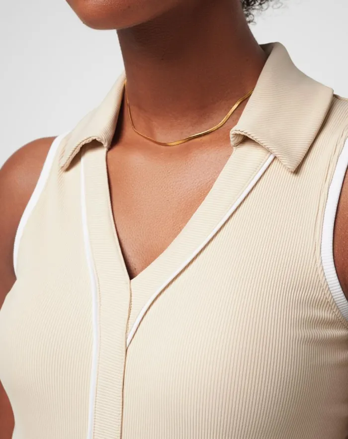 Women Polos TravisMathew SIP AND SEA MOVEKNIT SLEEVELESS POLO Brazilian Sand Women Polos TravisMathew SIP AND SEA MOVEKNIT SLEEVELESS POLO Brazilian Sand