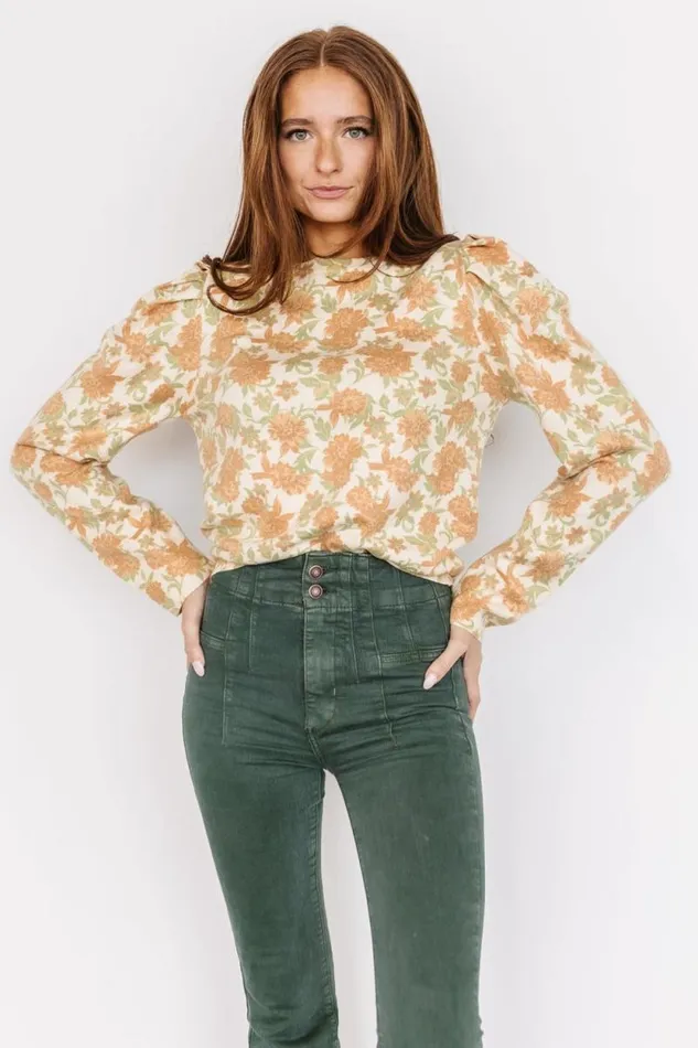 Women Porter Sweater Ivory Multi Floral Baltic Born Blouses and Shirts Women Porter Sweater Ivory Multi Floral Baltic Born Blouses and Shirts