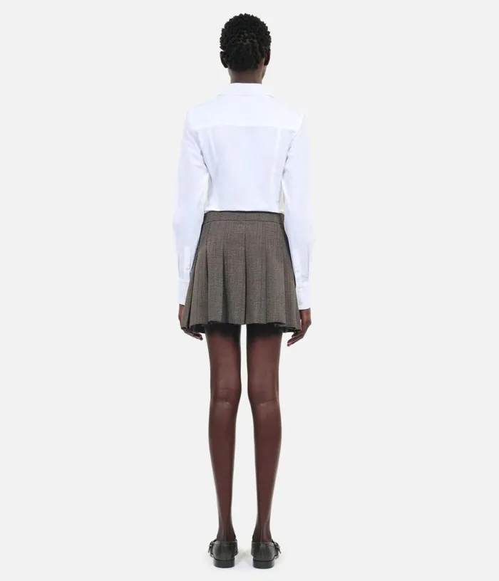 Women Prince Of Wales Short Pleated Wool Wrap Skirt THE KOOPLES Skirts and Shorts Women Prince Of Wales Short Pleated Wool Wrap Skirt THE KOOPLES Skirts and Shorts