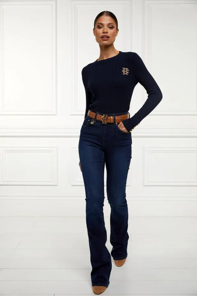 Women Princeton Crew Neck Knit Ink Navy Holland Cooper Knitwear