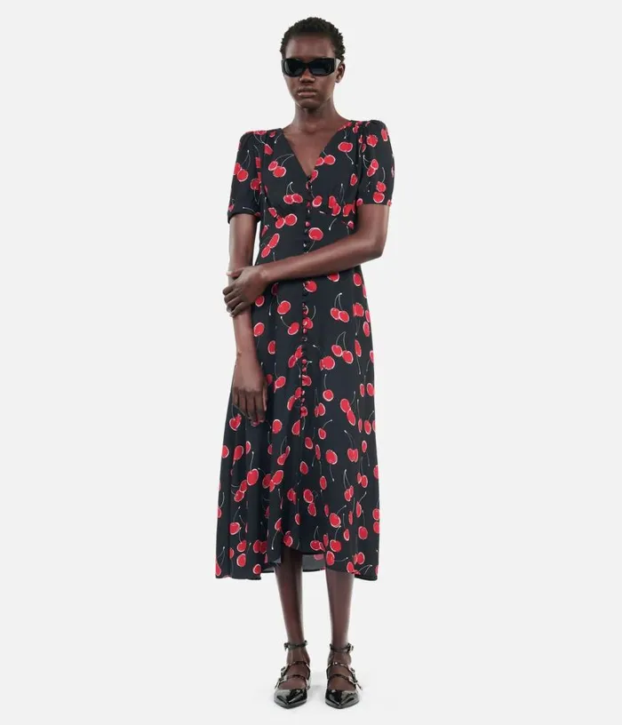 Women Printed Long Dress With Buttoning THE KOOPLES Dresses and Jumpsuits