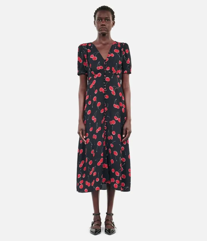 Women Printed Long Dress With Buttoning THE KOOPLES Dresses and Jumpsuits