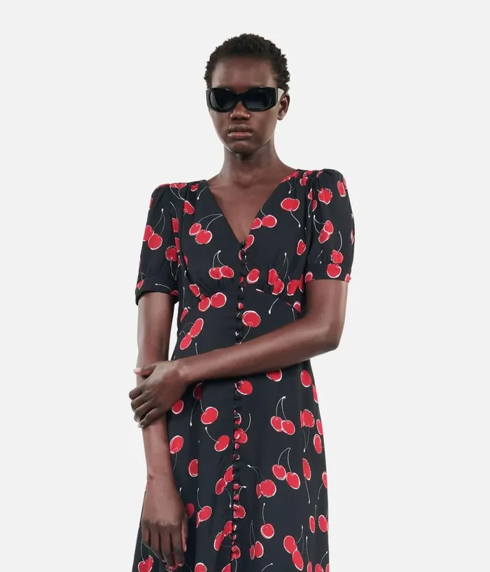 Women Printed Long Dress With Buttoning THE KOOPLES Dresses and Jumpsuits