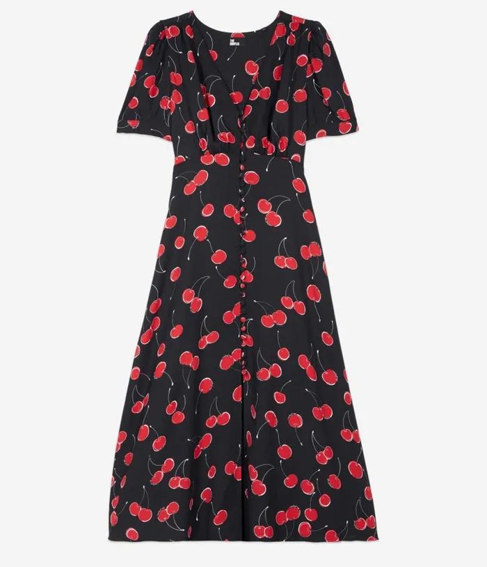 Women Printed Long Dress With Buttoning THE KOOPLES Dresses and Jumpsuits