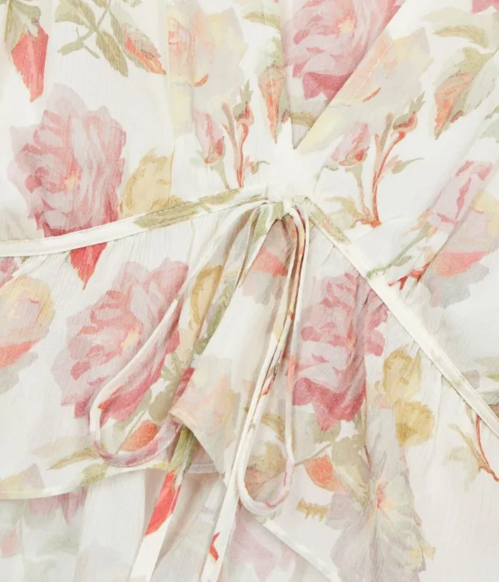 Women Printed Silk Top With Ruffles THE KOOPLES Blouses and Shirts