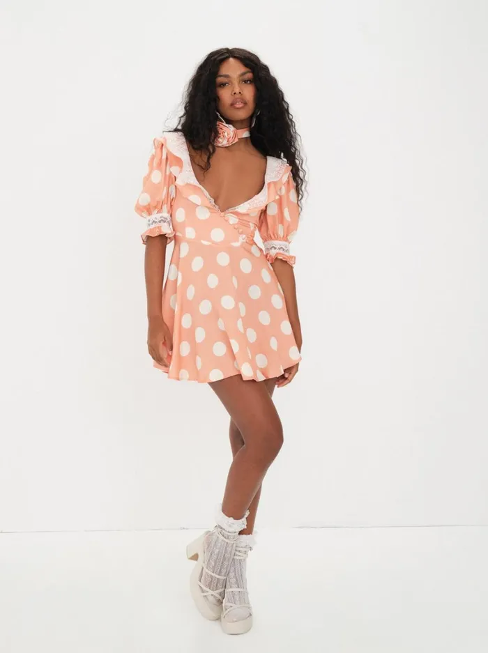 Women Raisa Mini Dress Orange For Love and Lemons Dresses