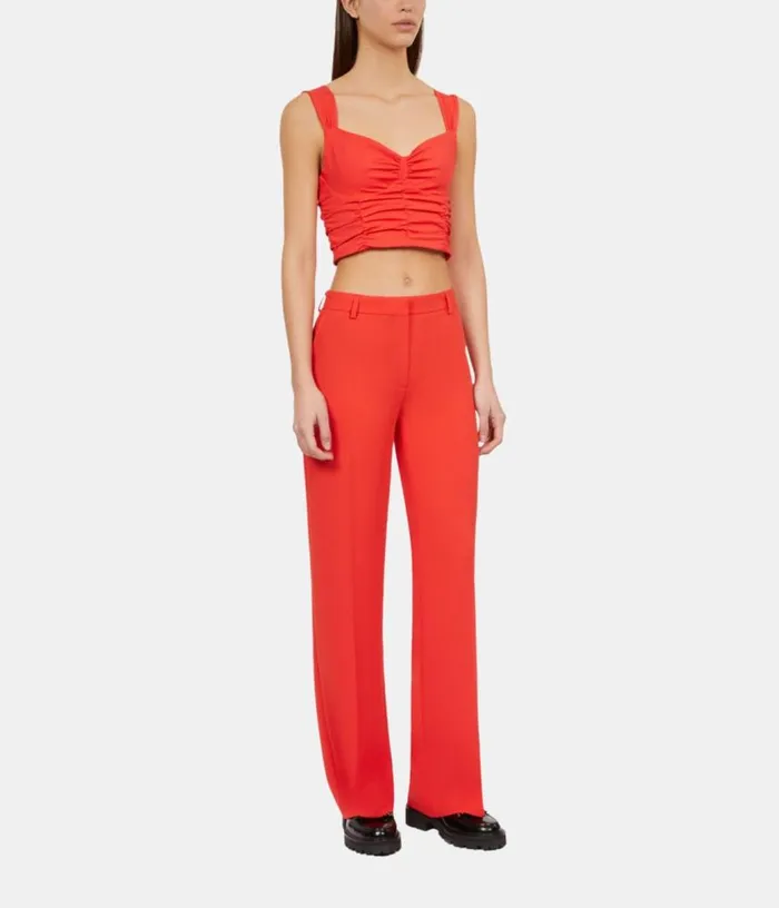 Women Red Crepe Suit Trousers THE KOOPLES Blazers and Suits