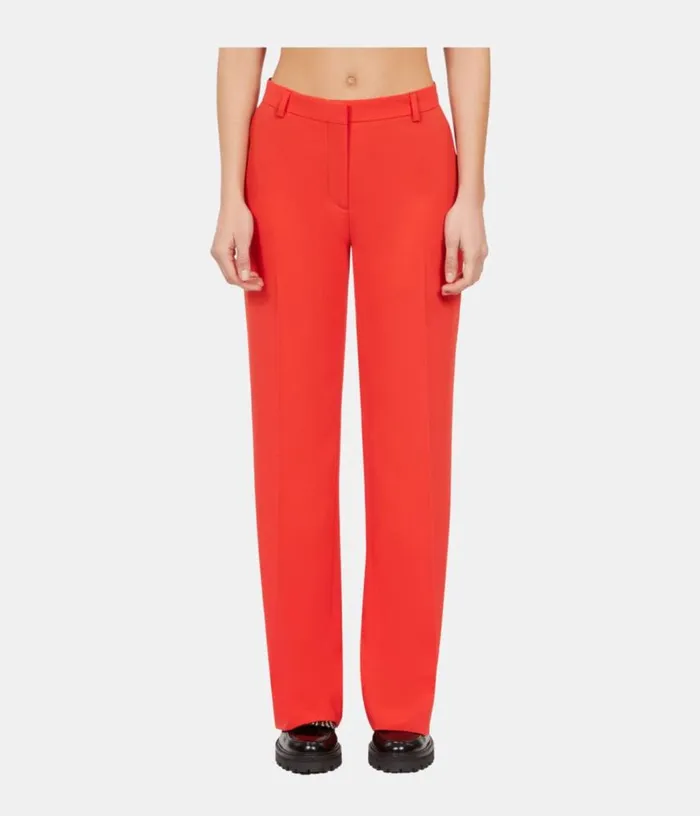 Women Red Crepe Suit Trousers THE KOOPLES Blazers and Suits