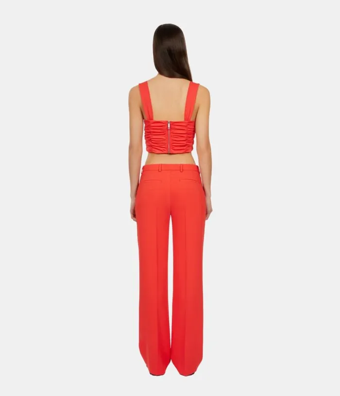 Women Red Crepe Suit Trousers THE KOOPLES Blazers and Suits