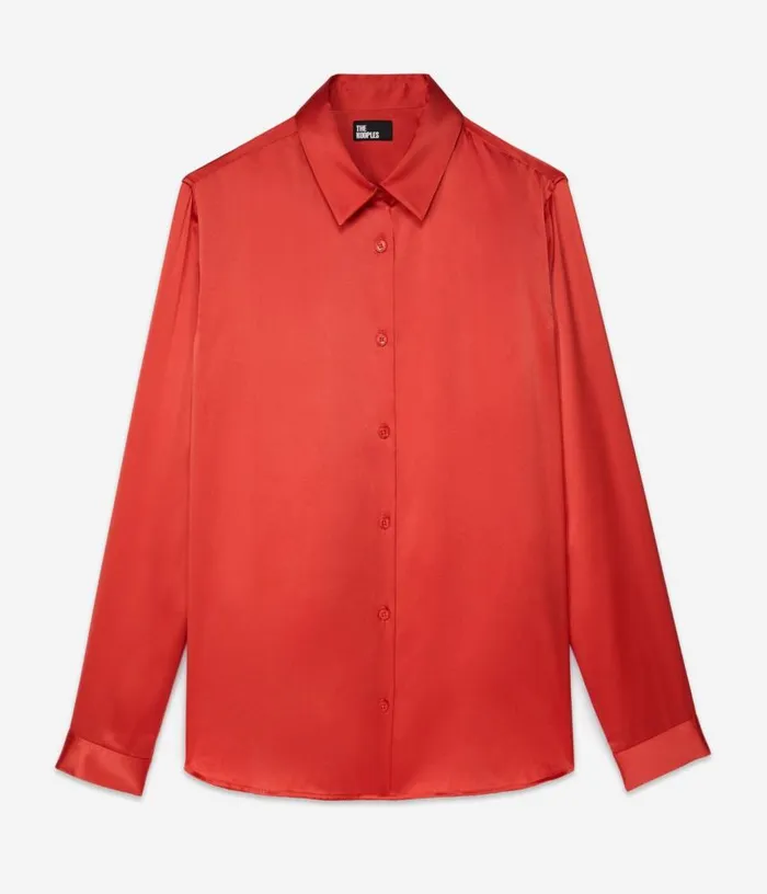 Women Red Satin Silk Shirt THE KOOPLES Blouses and Shirts
