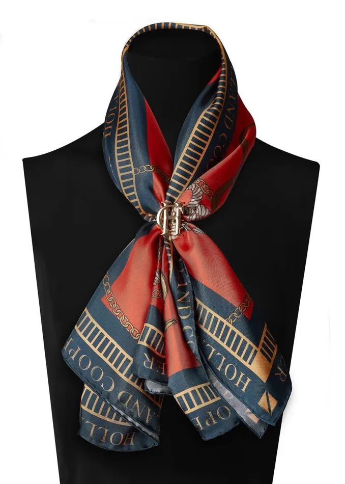 Women Regal Horse Silk Scarf Ink Navy Neroli Holland Cooper Scarves