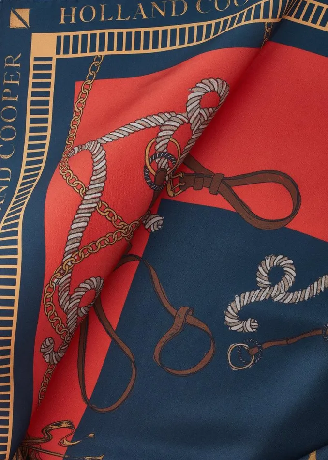 Women Regal Horse Silk Scarf Ink Navy Neroli Holland Cooper Scarves