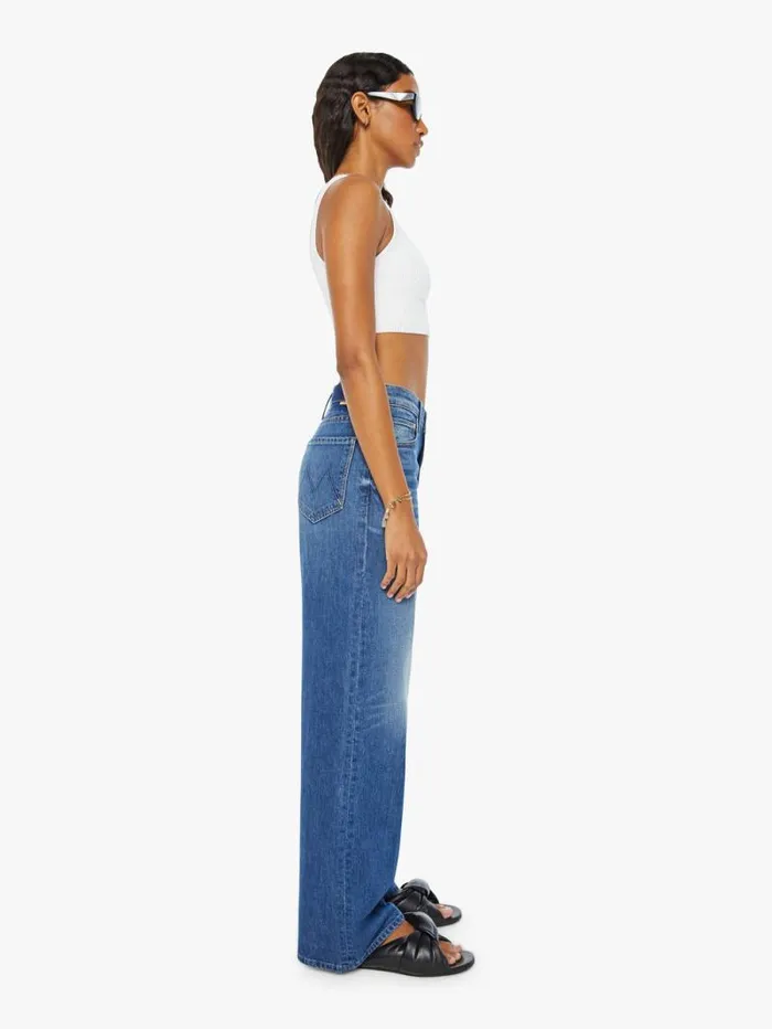 Women Relaxed Mother Denim The Spinner Zip Sneak Blue