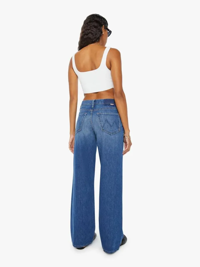 Women Relaxed Mother Denim The Spinner Zip Sneak Blue