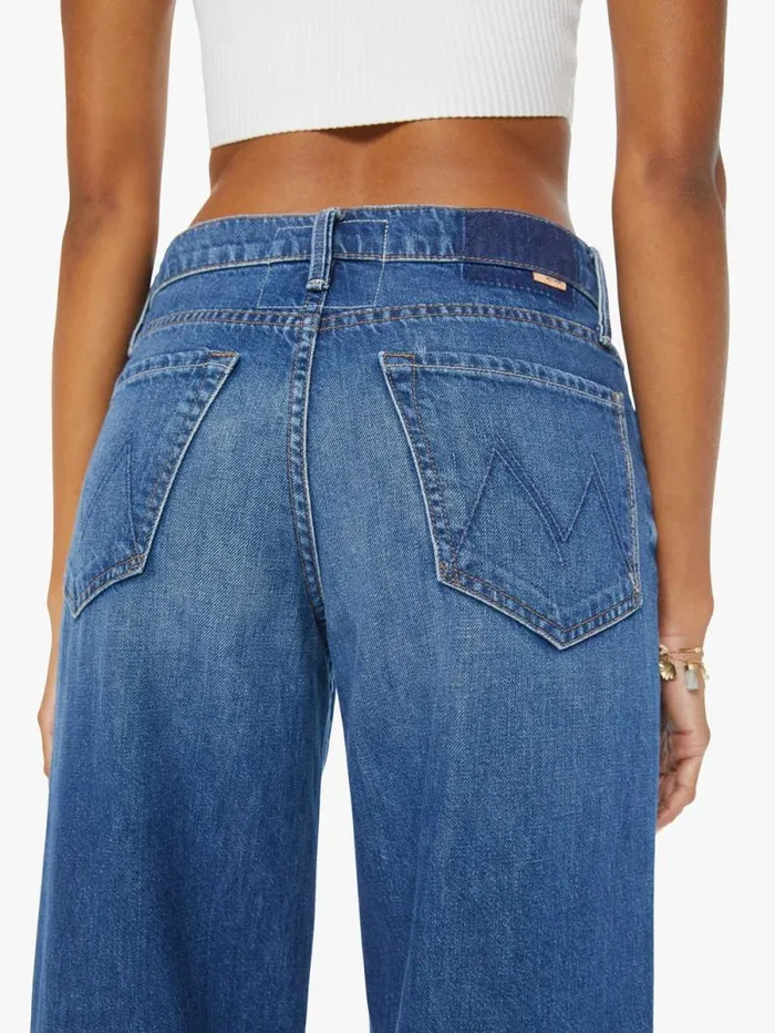 Women Relaxed Mother Denim The Spinner Zip Sneak Blue