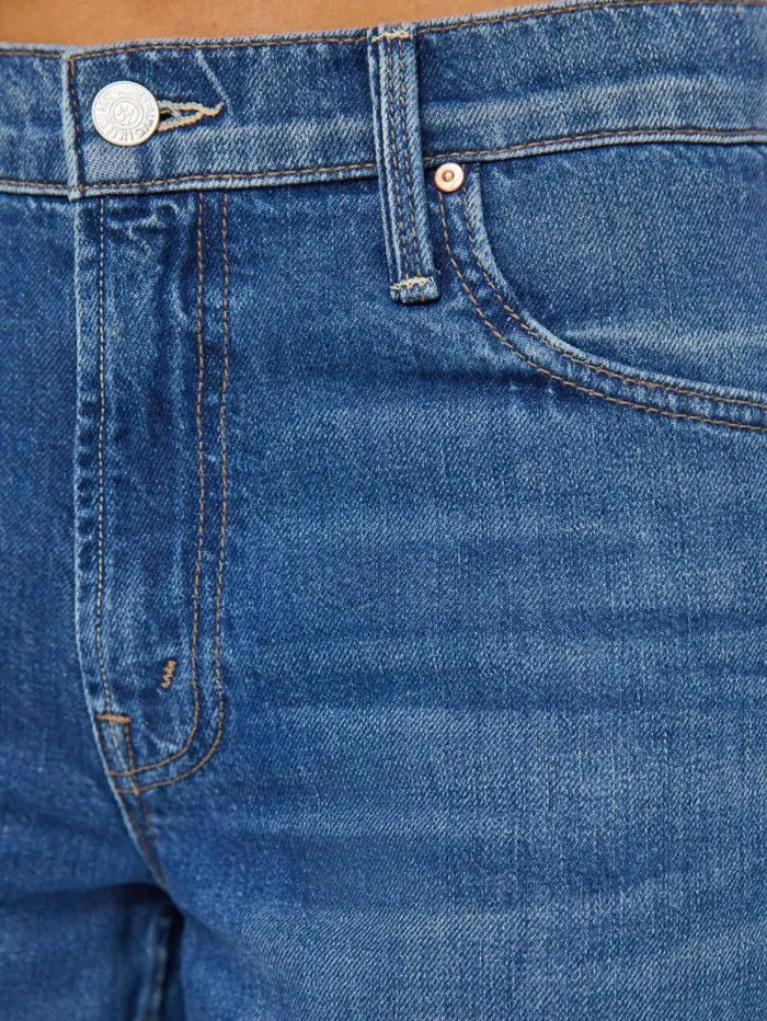 Women Relaxed Mother Denim The Spinner Zip Sneak Blue