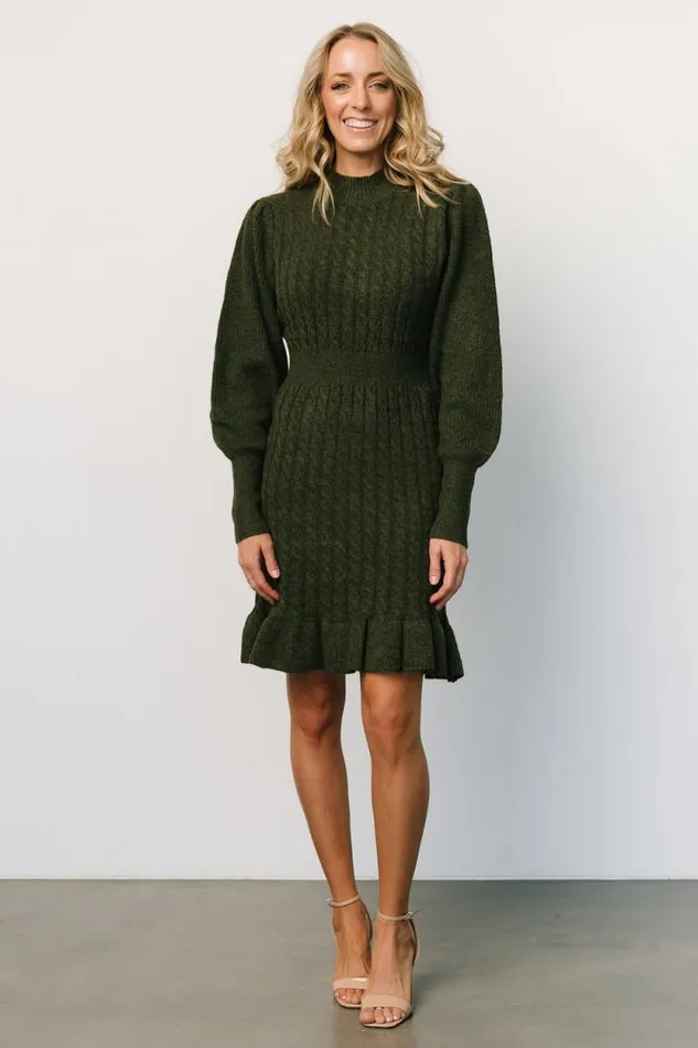 Women Rhonda Sweater Dress Deep Olive Baltic Born Short Dresses