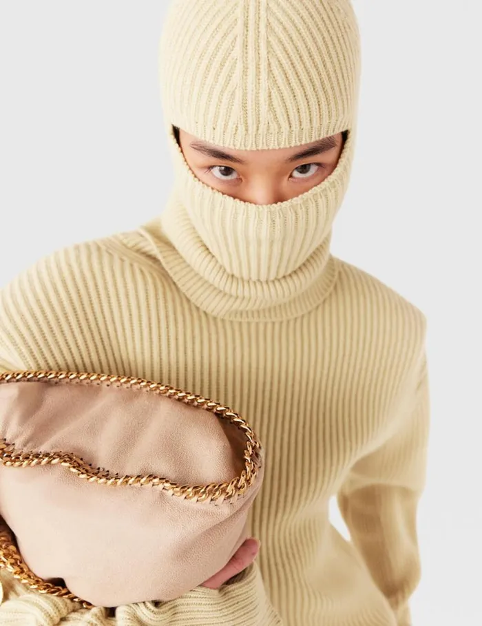 Women Ribbed Balaclava Lemon Yellow Stella McCartney Knitwear Women Ribbed Balaclava Lemon Yellow Stella McCartney Knitwear
