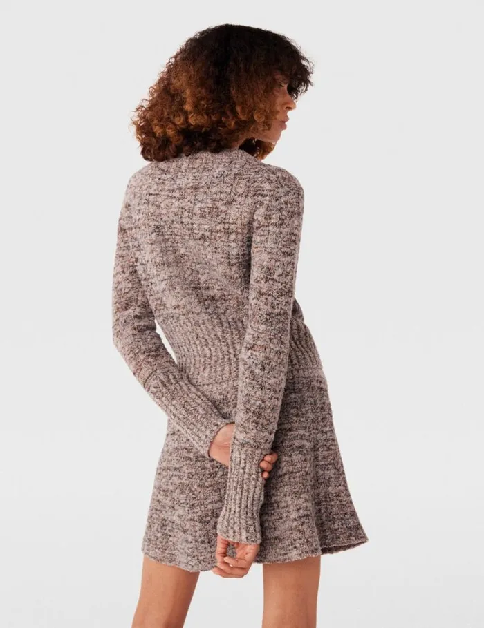 Women Ribbed Chunky Knit Cardigan Mottled Grey Stella McCartney Knitwear Women Ribbed Chunky Knit Cardigan Mottled Grey Stella McCartney Knitwear
