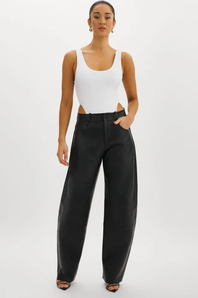 Women RIDA Horseshoe Leather Pants Black LAMARQUE Pants and Shorts