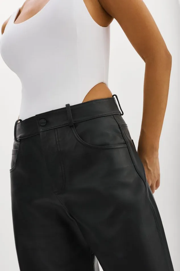 Women RIDA Horseshoe Leather Pants Black LAMARQUE Pants and Shorts