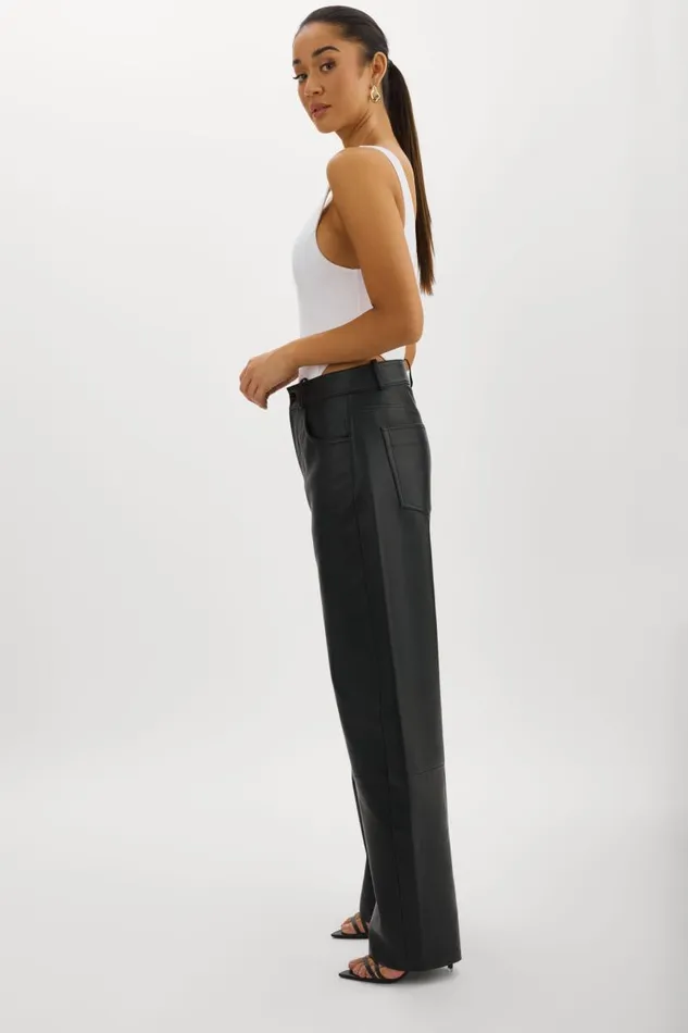 Women RIDA Horseshoe Leather Pants Black LAMARQUE Pants and Shorts
