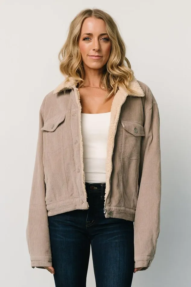 Women Ridley Corduroy Jacket Taupe Baltic Born Outerwear