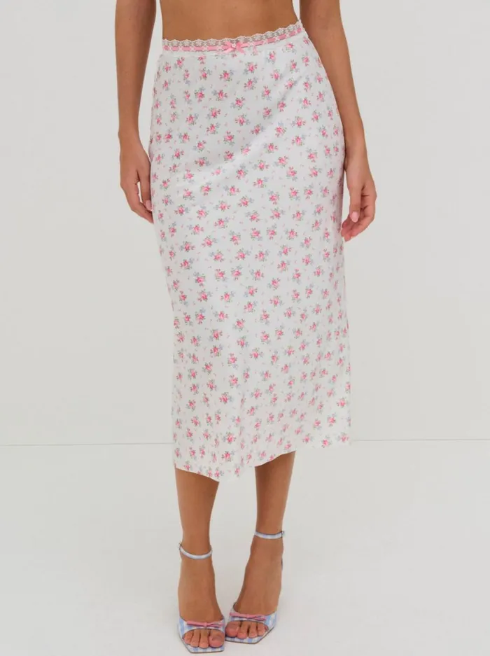 Women Robin Midi Skirt White For Love and Lemons Lingerie Women Robin Midi Skirt White For Love and Lemons Lingerie