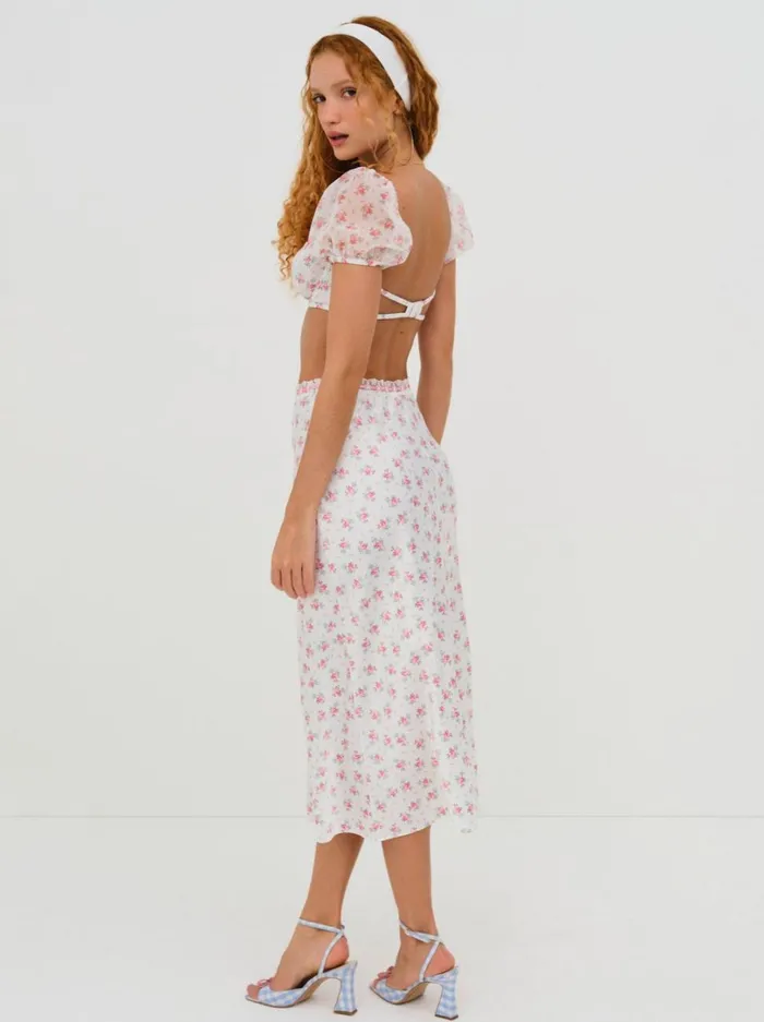 Women Robin Midi Skirt White For Love and Lemons Lingerie Women Robin Midi Skirt White For Love and Lemons Lingerie