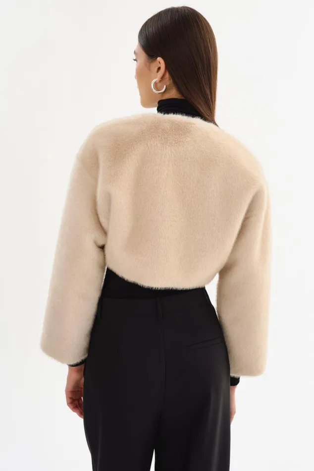 Women ROWDIE Faux Fur Jacket Angora LAMARQUE Faux Fur