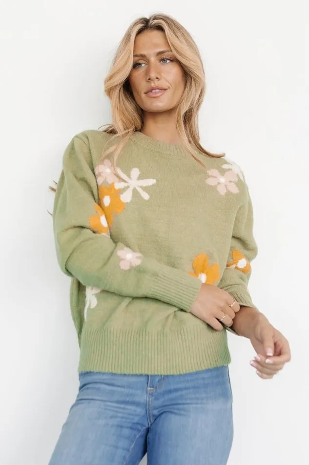 Women Roxy Sweater Sage Flower Baltic Born Sweaters Women Roxy Sweater Sage Flower Baltic Born Sweaters
