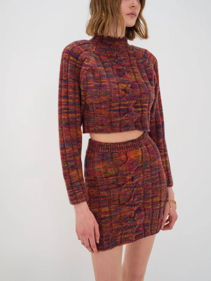 Women Ruby Cropped Turtleneck Brown For Love and Lemons Tops Women Ruby Cropped Turtleneck Brown For Love and Lemons Tops