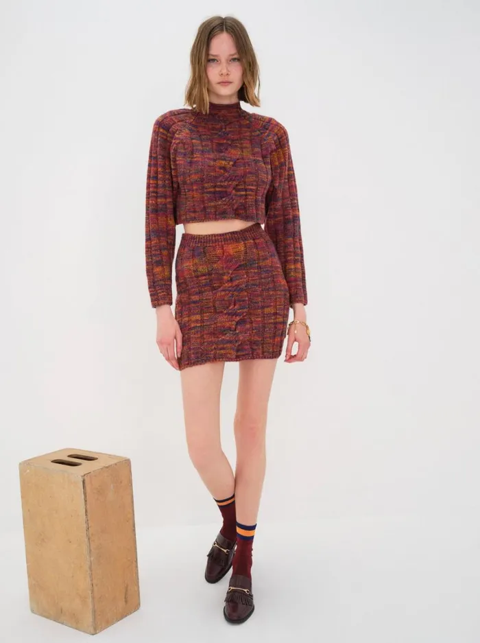 Women Ruby Cropped Turtleneck Brown For Love and Lemons Tops Women Ruby Cropped Turtleneck Brown For Love and Lemons Tops