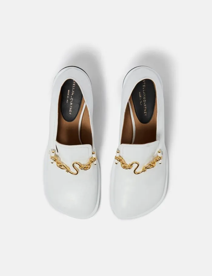 Women Ryder Cuban Heel Loafer Pure White Stella McCartney Heels Women Ryder Cuban Heel Loafer Pure White Stella McCartney Heels