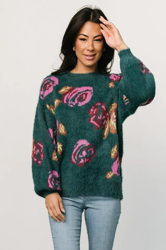 Women Ryder Sweater Jade Multi Floral Baltic Born Sweaters