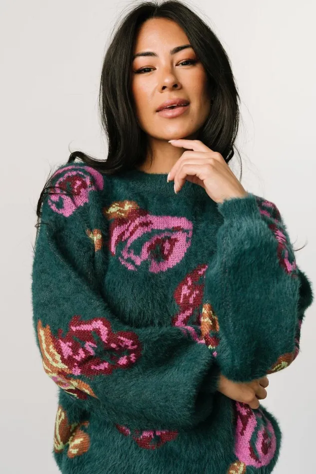 Women Ryder Sweater Jade Multi Floral Baltic Born Sweaters