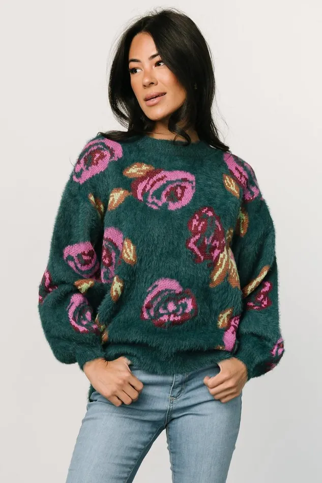 Women Ryder Sweater Jade Multi Floral Baltic Born Sweaters