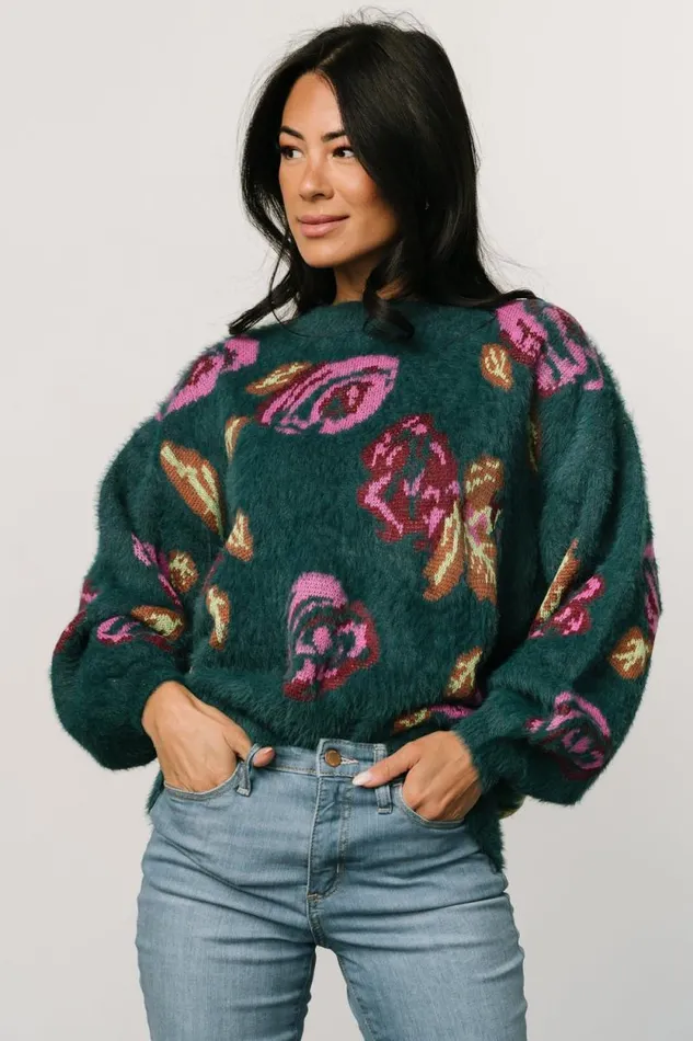 Women Ryder Sweater Jade Multi Floral Baltic Born Sweaters