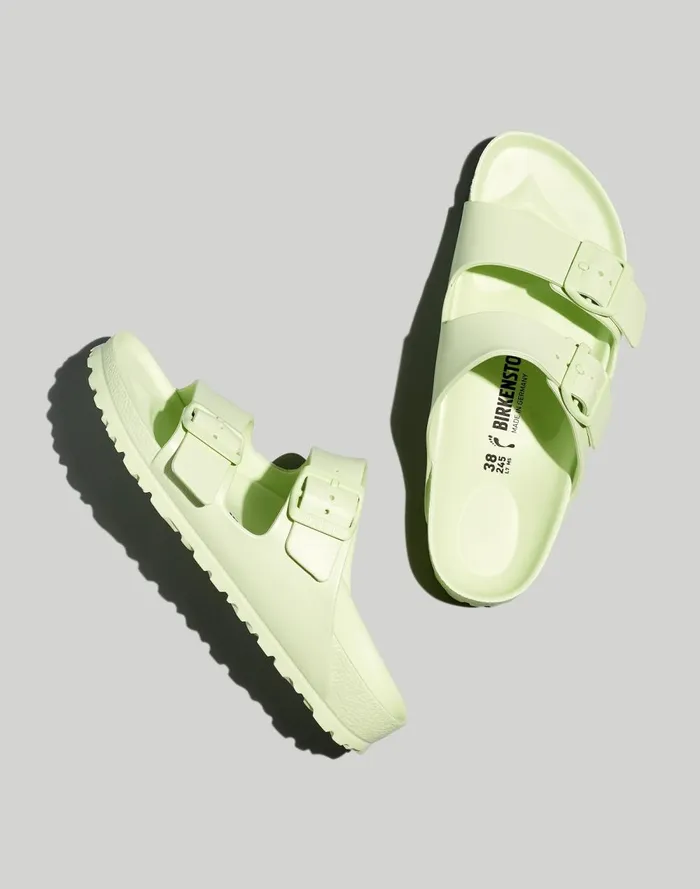 Women Sandals Madewell Birkenstock Arizona EVA Sandals Faded Lime
