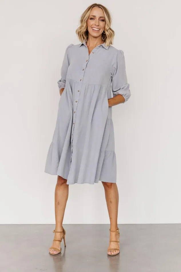 Women Sari Babydoll Dress Light Denim Baltic Born Short Dresses
