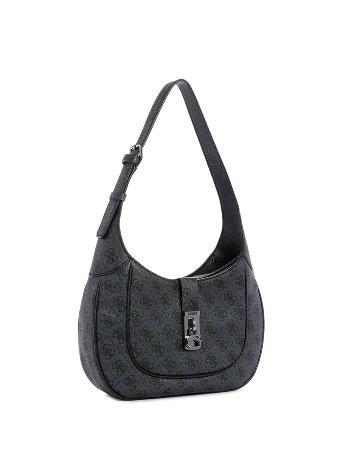 Women Satchel GUESS Black Logo Maimie Hobo Bag Women Satchel GUESS Black Logo Maimie Hobo Bag