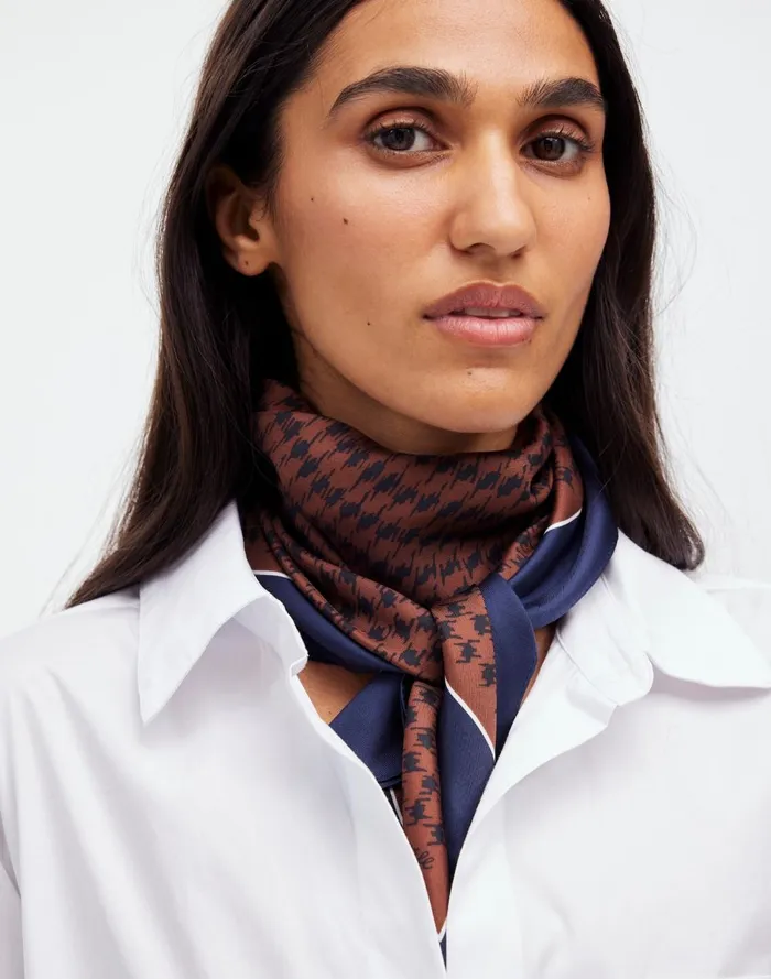 Women Scarves Madewell Medium Silk Bandana Rich Brown
