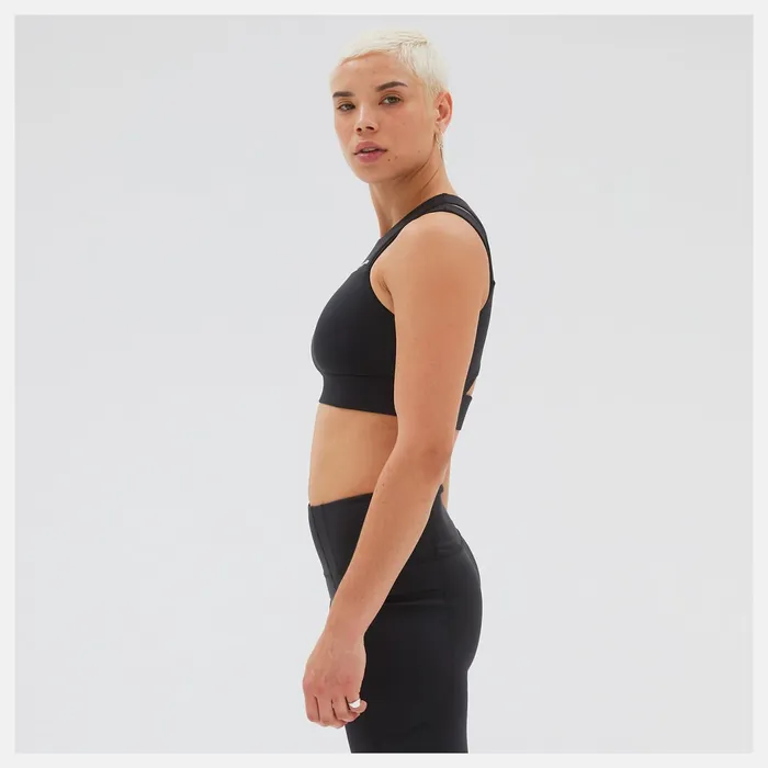 Women Shape Shield Crop Bra Black New Balance Sports Bras