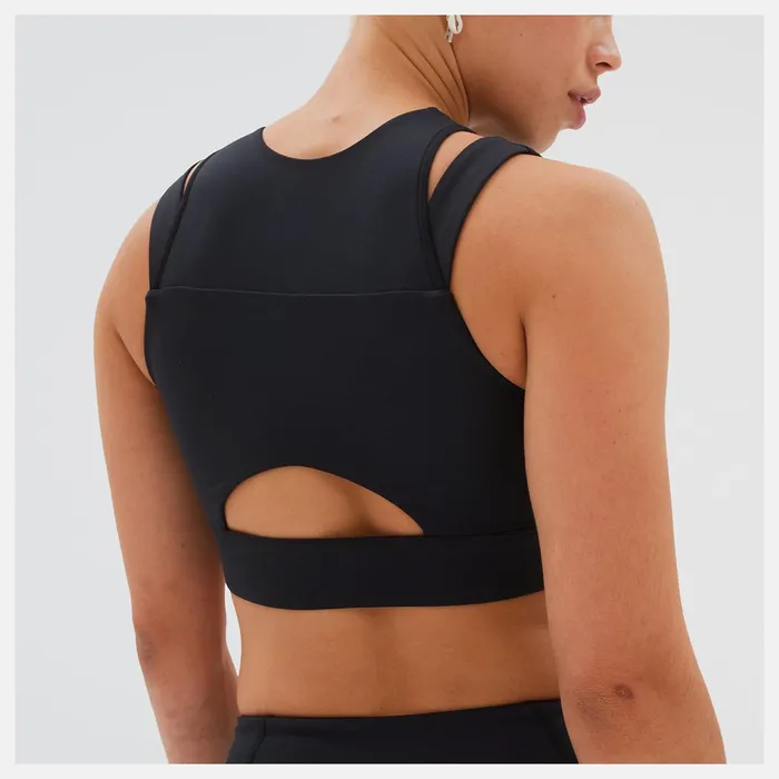 Women Shape Shield Crop Bra Black New Balance Sports Bras